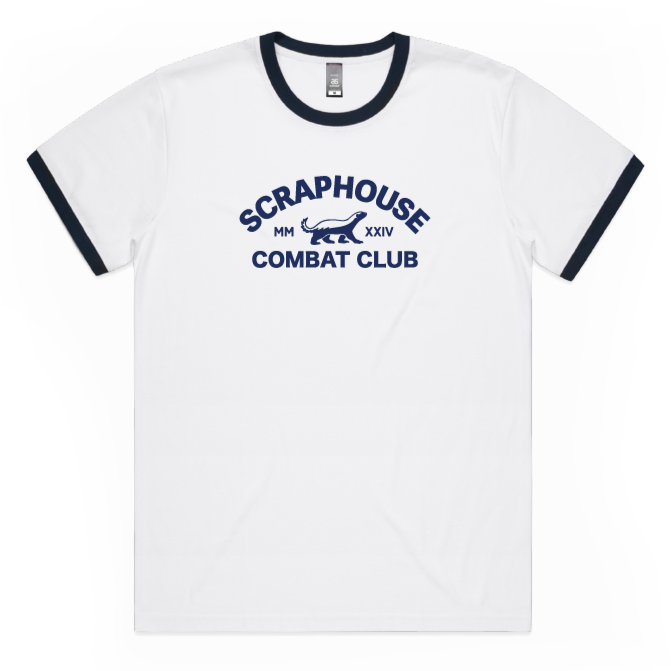 VINTAGE  RINGER TEE - WHITE/NAVY
