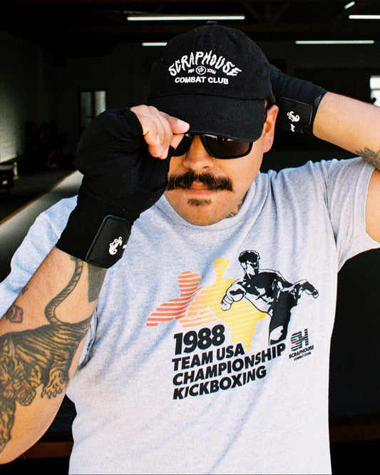 TEAM USA KICKBOXING TEE (HEATHER GREY)