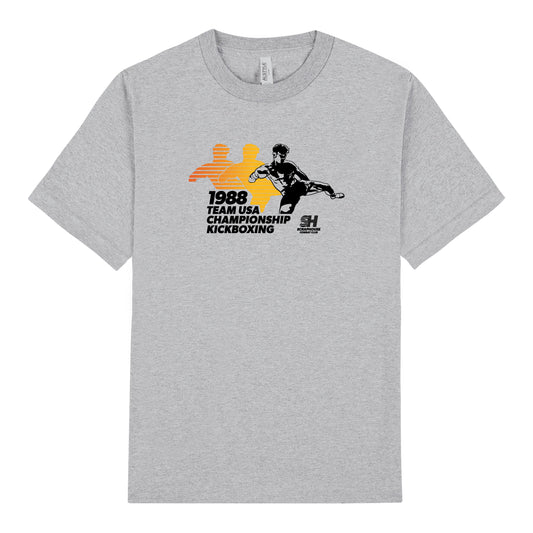 TEAM USA KICKBOXING TEE (HEATHER GREY)